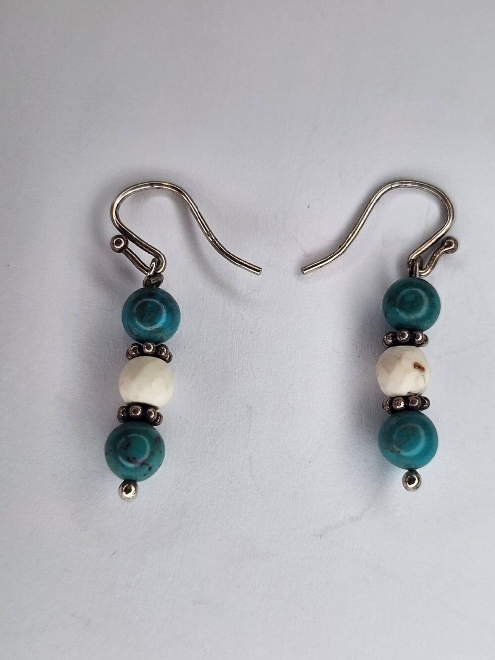 Sterling Silver Buffalo Turquoise , Turquoise Dangle Drop Earrings
